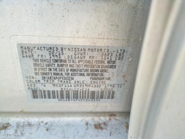 Photo 11 VIN: 3N1AB7AP4FY243234 - NISSAN SENTRA S 