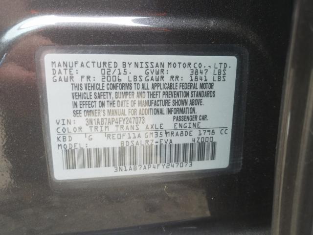 Photo 9 VIN: 3N1AB7AP4FY247073 - NISSAN SENTRA S 