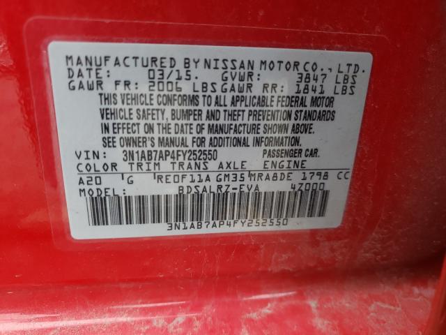 Photo 9 VIN: 3N1AB7AP4FY252550 - NISSAN SENTRA S 