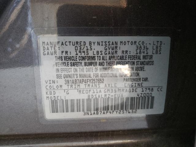 Photo 9 VIN: 3N1AB7AP4FY257652 - NISSAN SENTRA S 