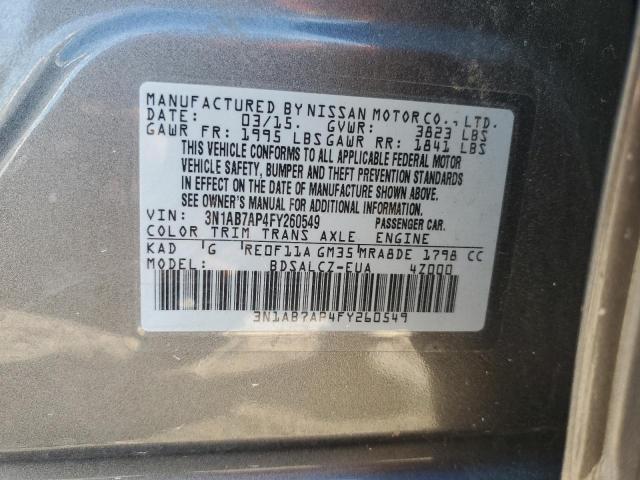 Photo 12 VIN: 3N1AB7AP4FY260549 - NISSAN SENTRA S 