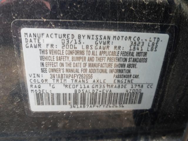 Photo 9 VIN: 3N1AB7AP4FY262656 - NISSAN SENTRA 