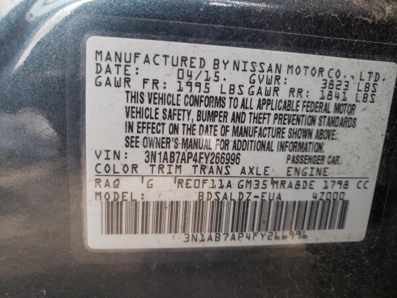 Photo 9 VIN: 3N1AB7AP4FY266996 - NISSAN SENTRA S 