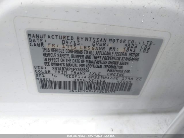 Photo 8 VIN: 3N1AB7AP4FY268599 - NISSAN SENTRA 