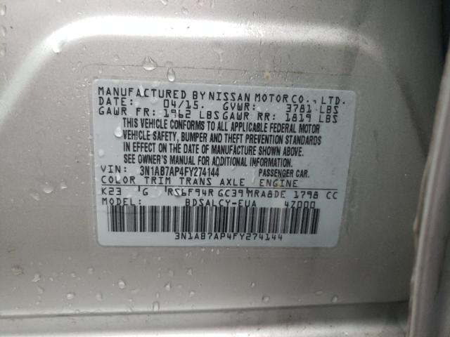 Photo 9 VIN: 3N1AB7AP4FY274144 - NISSAN SENTRA S 