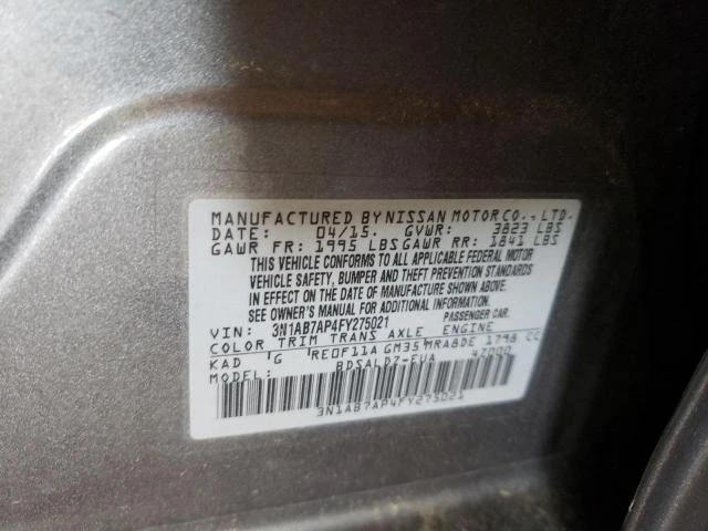 Photo 11 VIN: 3N1AB7AP4FY275021 - NISSAN SENTRA S 