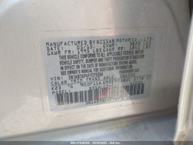 Photo 8 VIN: 3N1AB7AP4FY279294 - NISSAN SENTRA 