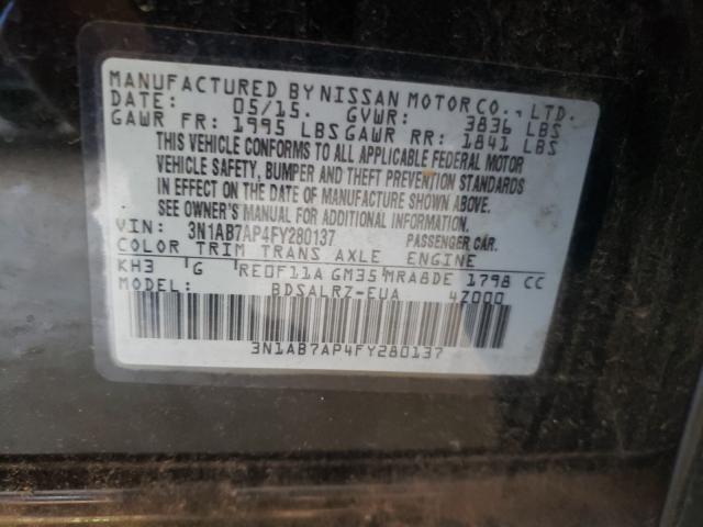 Photo 9 VIN: 3N1AB7AP4FY280137 - NISSAN SENTRA S 