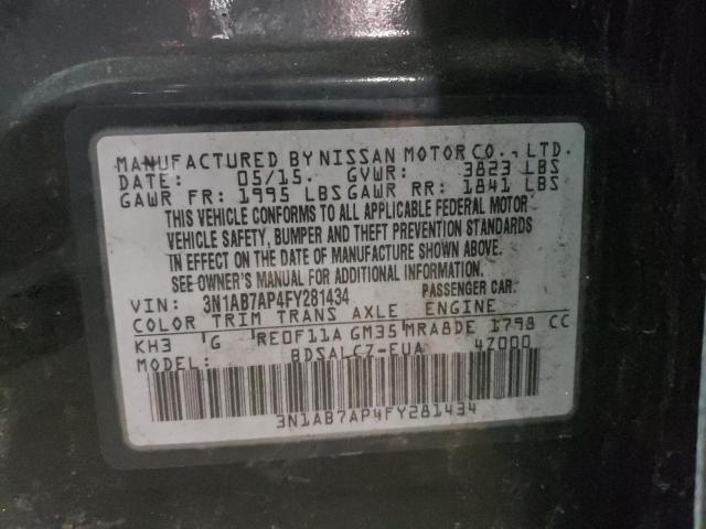 Photo 9 VIN: 3N1AB7AP4FY281434 - NISSAN SENTRA S 