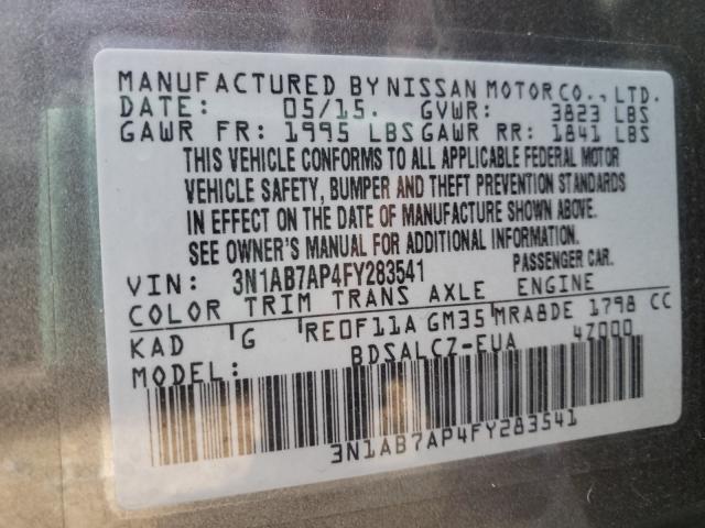 Photo 9 VIN: 3N1AB7AP4FY283541 - NISSAN SENTRA S 