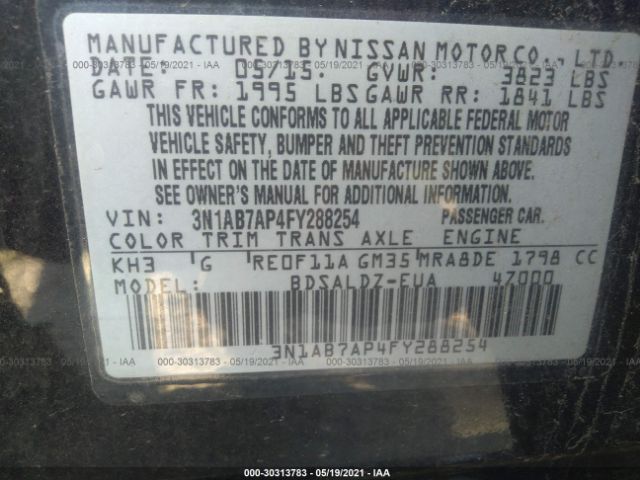 Photo 8 VIN: 3N1AB7AP4FY288254 - NISSAN SENTRA 