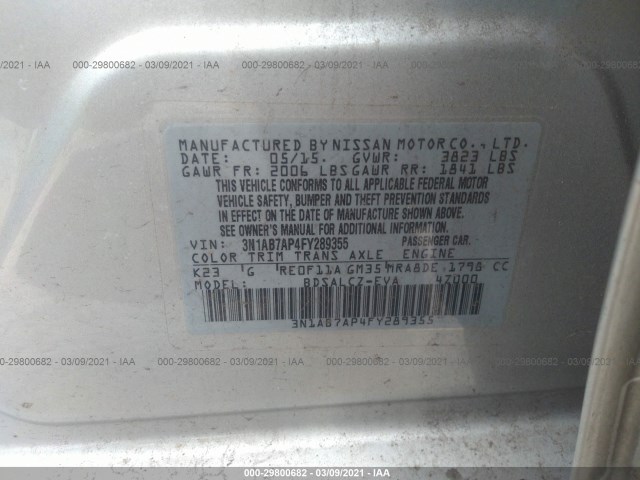 Photo 8 VIN: 3N1AB7AP4FY289355 - NISSAN SENTRA 