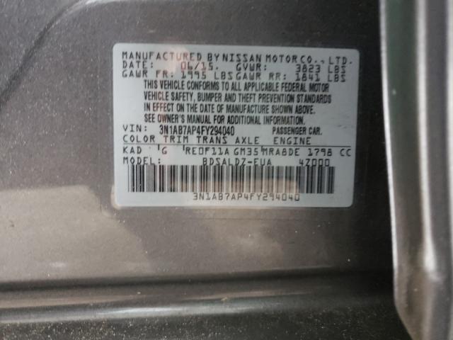 Photo 9 VIN: 3N1AB7AP4FY294040 - NISSAN SENTRA S 