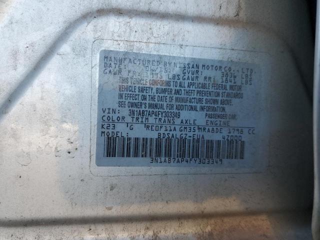 Photo 11 VIN: 3N1AB7AP4FY303349 - NISSAN SENTRA S 