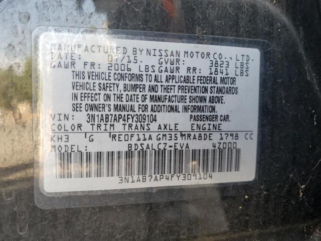 Photo 12 VIN: 3N1AB7AP4FY309104 - NISSAN SENTRA S 