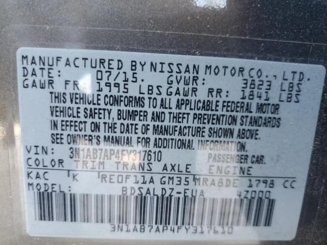 Photo 9 VIN: 3N1AB7AP4FY317610 - NISSAN SENTRA 