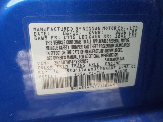 Photo 9 VIN: 3N1AB7AP4FY322869 - NISSAN SENTRA S 