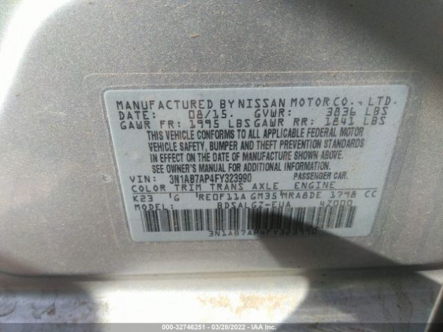 Photo 8 VIN: 3N1AB7AP4FY323990 - NISSAN SENTRA 