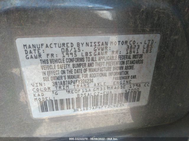 Photo 8 VIN: 3N1AB7AP4FY324234 - NISSAN SENTRA 