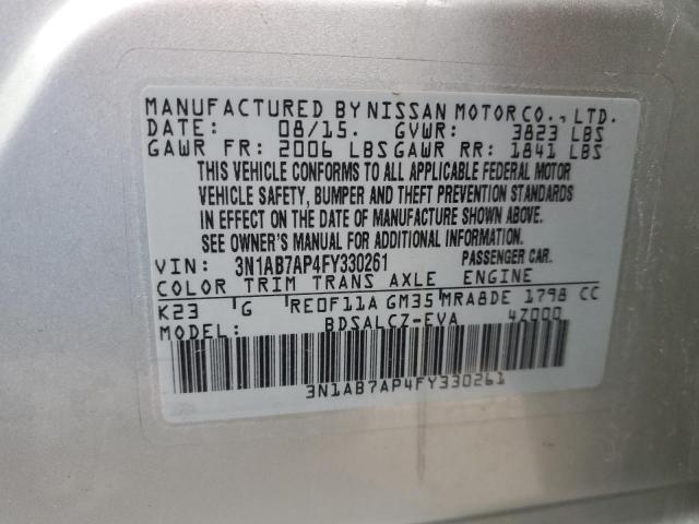 Photo 12 VIN: 3N1AB7AP4FY330261 - NISSAN SENTRA SL 