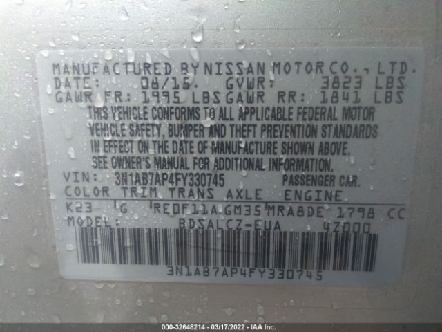 Photo 8 VIN: 3N1AB7AP4FY330745 - NISSAN SENTRA 