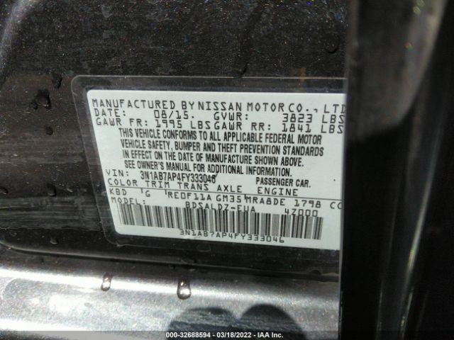 Photo 8 VIN: 3N1AB7AP4FY333046 - NISSAN SENTRA 