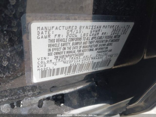 Photo 8 VIN: 3N1AB7AP4FY340966 - NISSAN SENTRA 