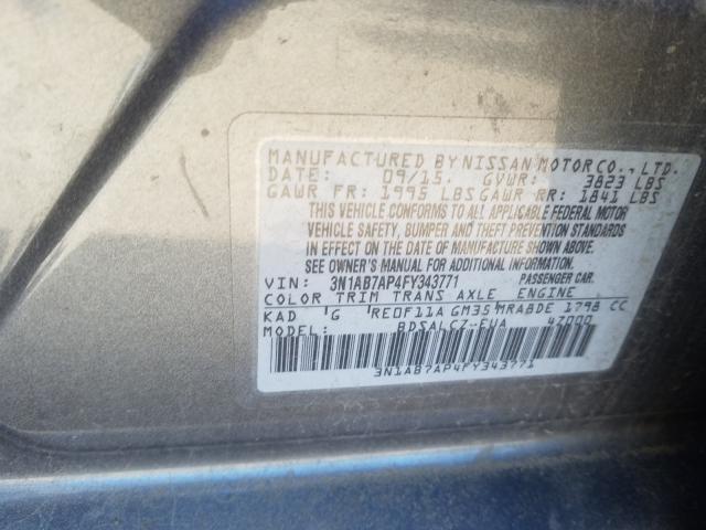 Photo 9 VIN: 3N1AB7AP4FY343771 - NISSAN SENTRA S 