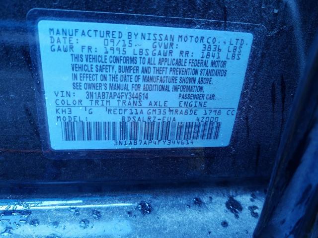 Photo 9 VIN: 3N1AB7AP4FY344614 - NISSAN SENTRA S 