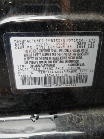 Photo 9 VIN: 3N1AB7AP4FY363955 - NISSAN SENTRA S 