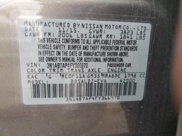 Photo 11 VIN: 3N1AB7AP4FY366970 - NISSAN SENTRA S 