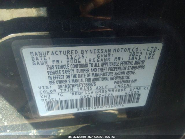 Photo 8 VIN: 3N1AB7AP4FY368976 - NISSAN SENTRA 