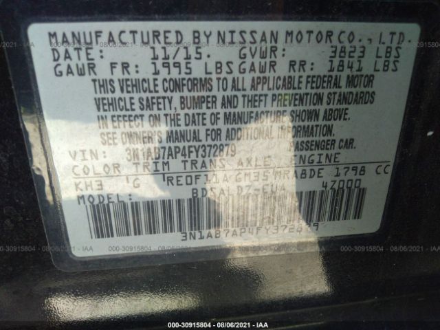 Photo 8 VIN: 3N1AB7AP4FY372879 - NISSAN SENTRA 