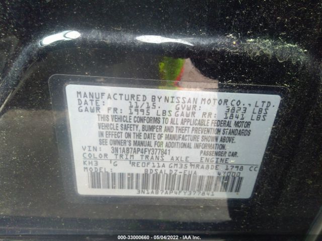 Photo 8 VIN: 3N1AB7AP4FY377841 - NISSAN SENTRA 