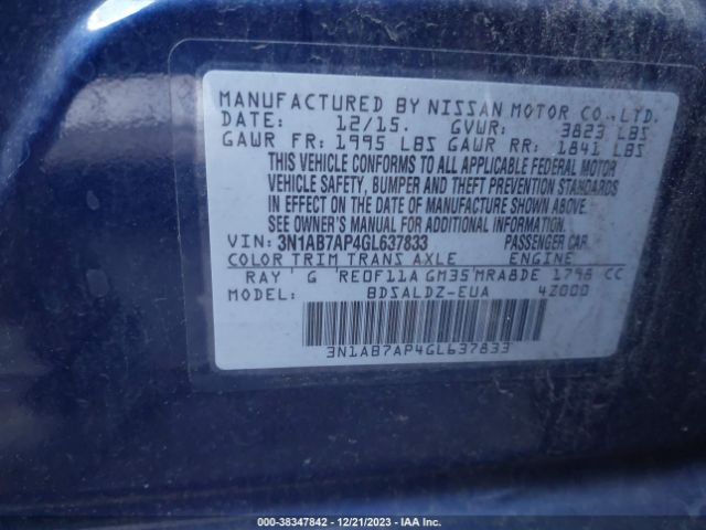 Photo 8 VIN: 3N1AB7AP4GL637833 - NISSAN SENTRA 