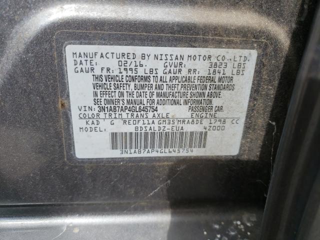 Photo 9 VIN: 3N1AB7AP4GL645754 - NISSAN SENTRA S 