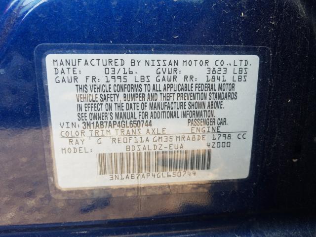 Photo 9 VIN: 3N1AB7AP4GL650744 - NISSAN SENTRA S 