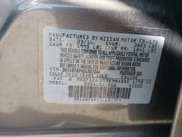 Photo 9 VIN: 3N1AB7AP4GL651344 - NISSAN SENTRA S 