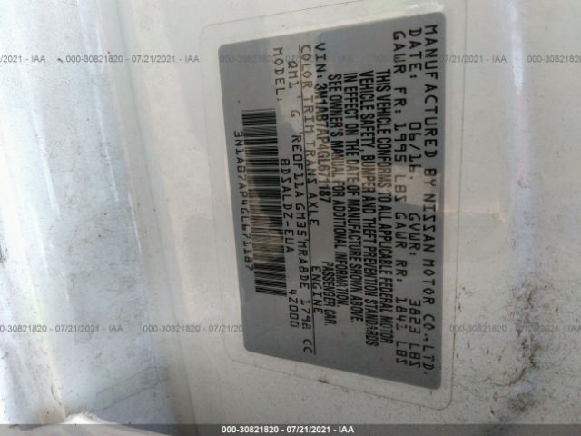 Photo 8 VIN: 3N1AB7AP4GL671187 - NISSAN SENTRA 