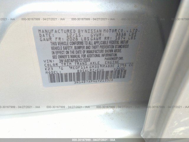 Photo 8 VIN: 3N1AB7AP4GY213328 - NISSAN SENTRA 