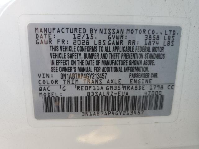 Photo 12 VIN: 3N1AB7AP4GY213457 - NISSAN SENTRA S 