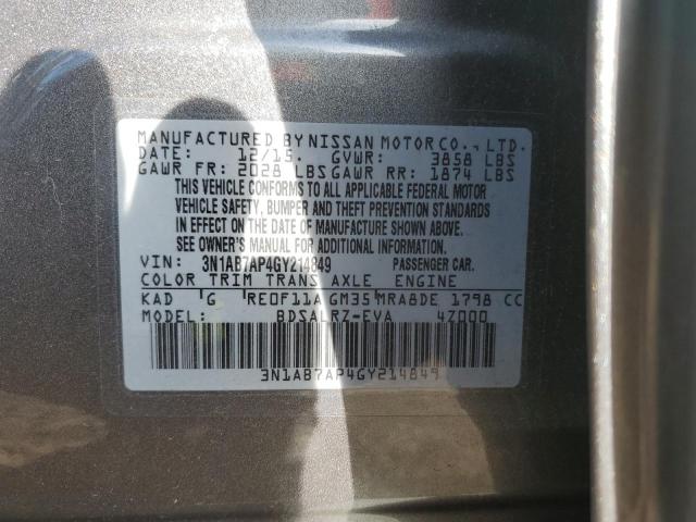 Photo 11 VIN: 3N1AB7AP4GY214849 - NISSAN SENTRA S 