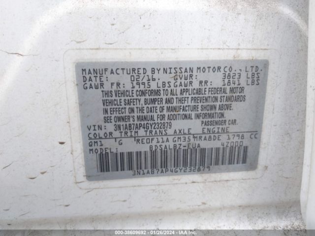 Photo 8 VIN: 3N1AB7AP4GY232879 - NISSAN SENTRA 