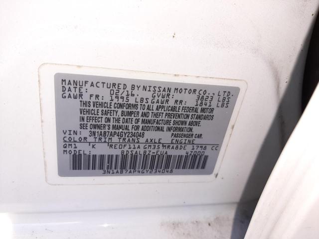 Photo 9 VIN: 3N1AB7AP4GY234048 - NISSAN SENTRA S 