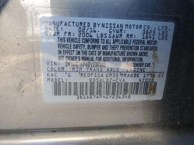 Photo 12 VIN: 3N1AB7AP4GY236348 - NISSAN SENTRA S 