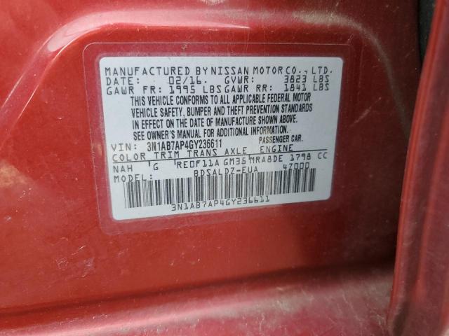 Photo 11 VIN: 3N1AB7AP4GY236611 - NISSAN SENTRA 