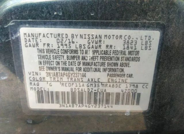 Photo 8 VIN: 3N1AB7AP4GY237144 - NISSAN SENTRA 