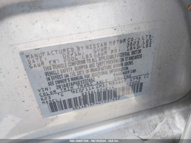 Photo 8 VIN: 3N1AB7AP4GY237452 - NISSAN SENTRA 