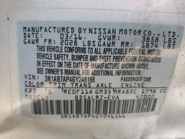 Photo 9 VIN: 3N1AB7AP4GY246166 - NISSAN SENTRA S 