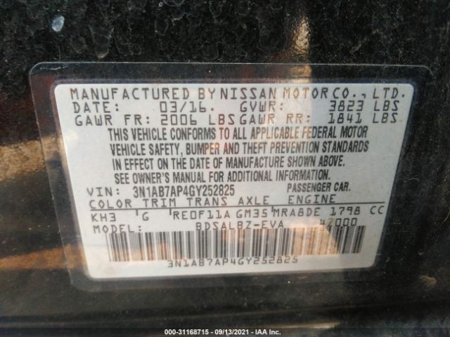 Photo 8 VIN: 3N1AB7AP4GY252825 - NISSAN SENTRA 